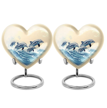 Personalized Dolphin Cremation Urn for Men & Women - 10-inch, 200 cu in - Yatskia