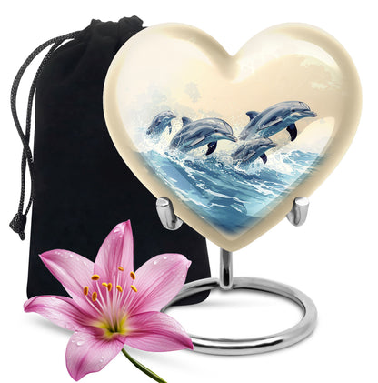 Personalized Dolphin Cremation Urn for Men & Women - 10-inch, 200 cu in - Yatskia