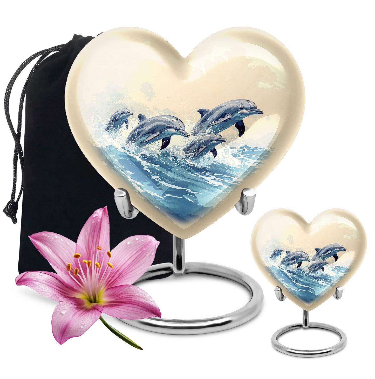 Personalized Dolphin Cremation Urn for Men & Women - 10-inch, 200 cu in - Yatskia