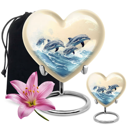 Personalized Dolphin Cremation Urn for Men & Women - 10-inch, 200 cu in - Yatskia