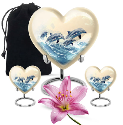 Personalized Dolphin Cremation Urn for Men & Women - 10-inch, 200 cu in - Yatskia