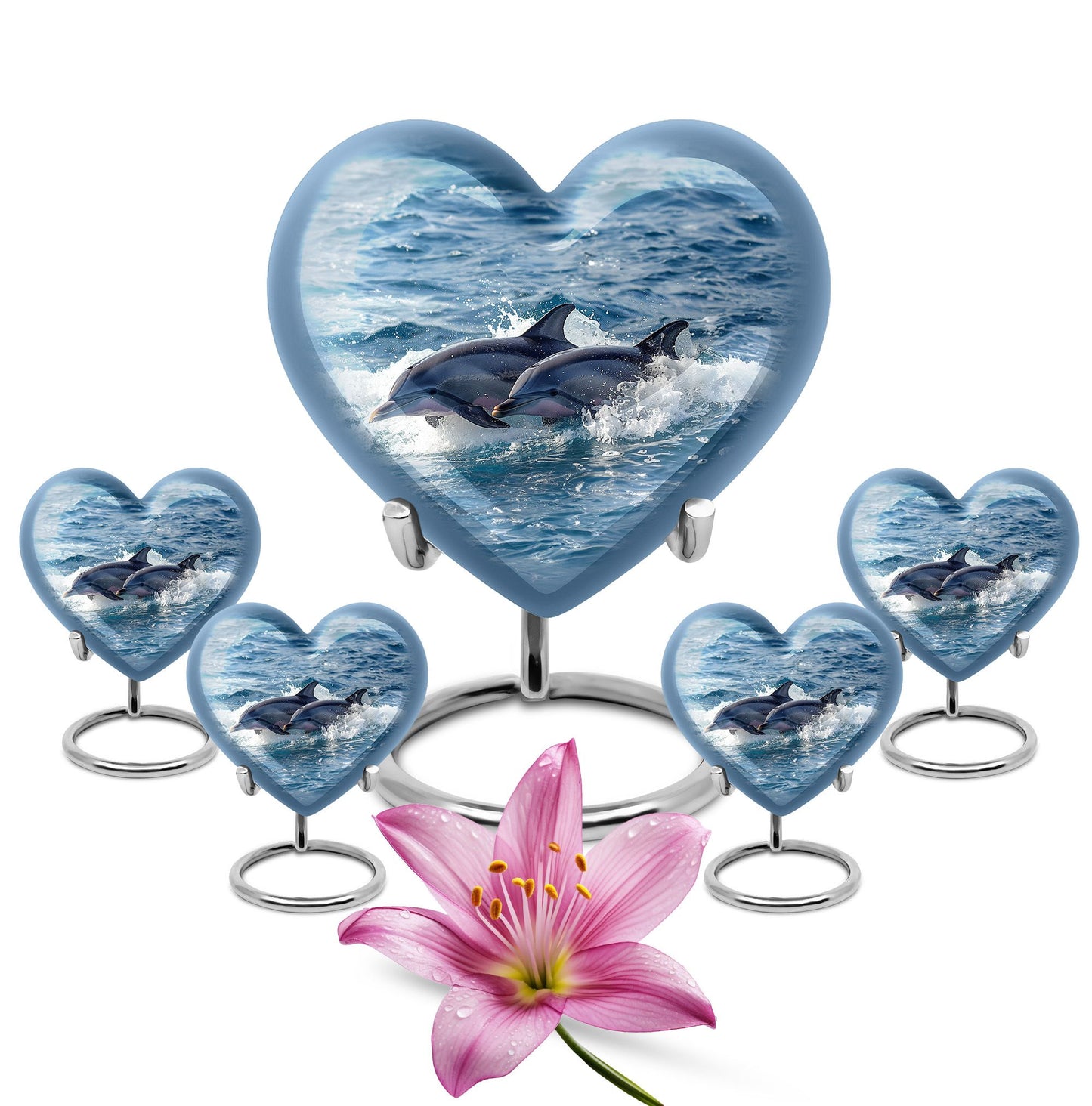 Personalized Dolphin Cremation Urn for Women - 10-inch, 200 cu in - Yatskia