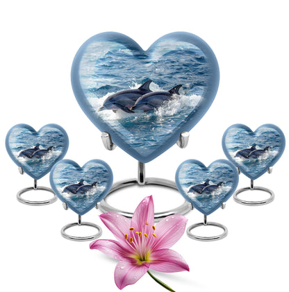 Personalized Dolphin Cremation Urn for Women - 10-inch, 200 cu in - Yatskia