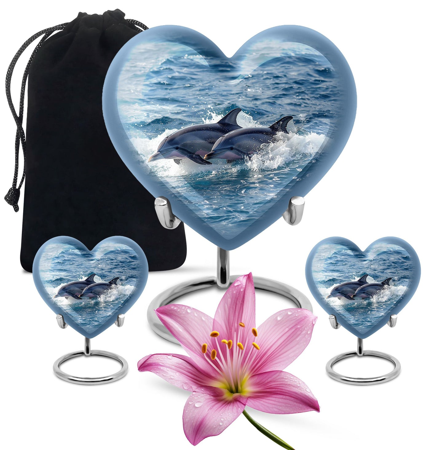 Personalized Dolphin Cremation Urn for Women - 10-inch, 200 cu in - Yatskia