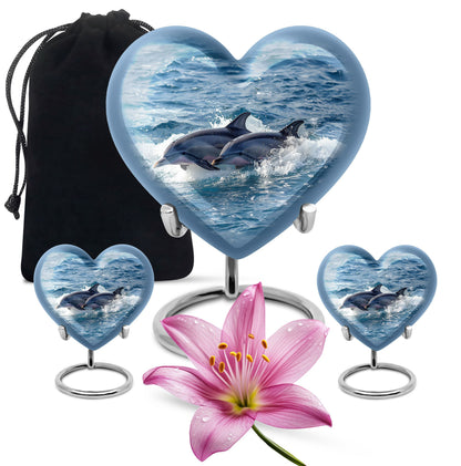 Personalized Dolphin Cremation Urn for Women - 10-inch, 200 cu in - Yatskia
