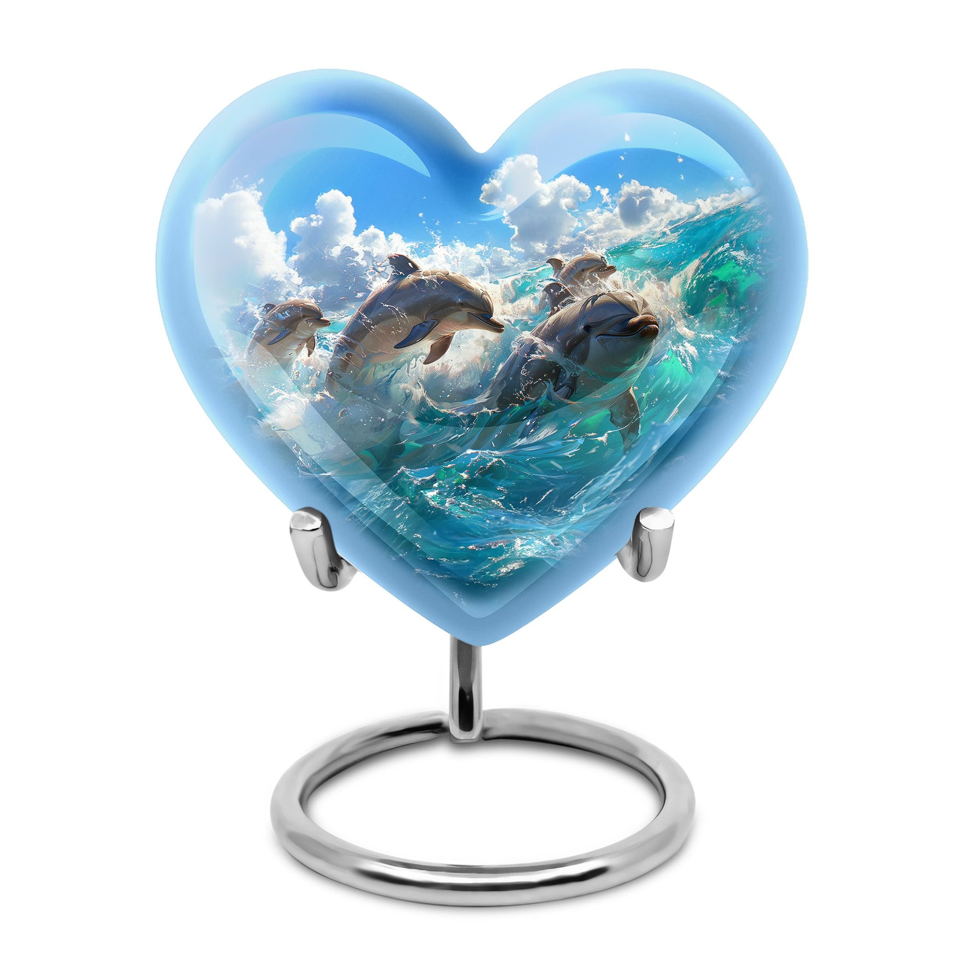 Joyful Dolphins Famiy Urn For Cremation - Funeral Urn for Loved Ones