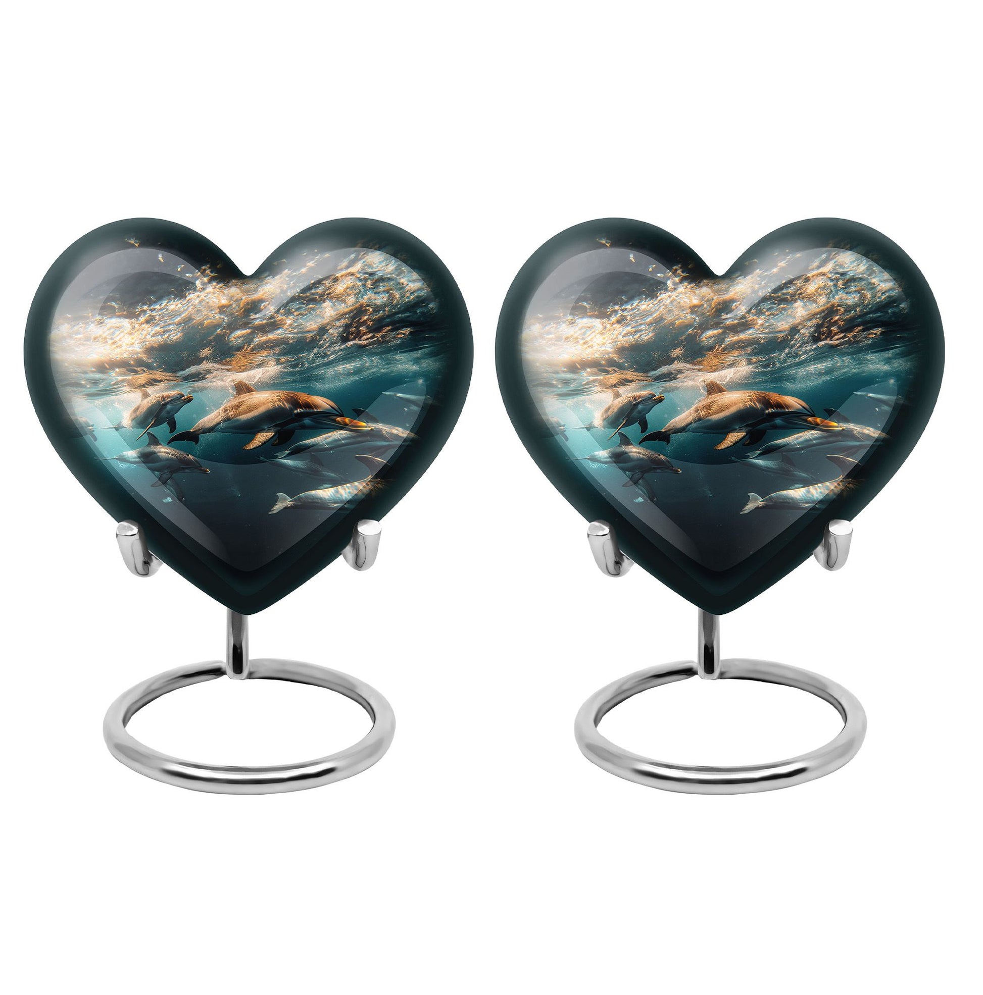 Underwater Dolphin Family Urn For Memorial - Human Ashes Container