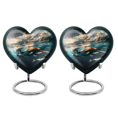 Personalized Dolphin Memorial Urn for Human Ashes - 10-inch, 200 cu in - Yatskia