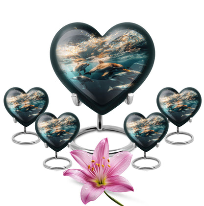 Personalized Dolphin Memorial Urn for Human Ashes - 10-inch, 200 cu in - Yatskia