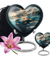 Underwater Dolphin Family Urn For Memorial - Human Ashes Container