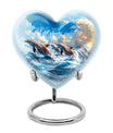 Dolphins Memorial Urn For Women - Artistic Funeral Urn for Sale