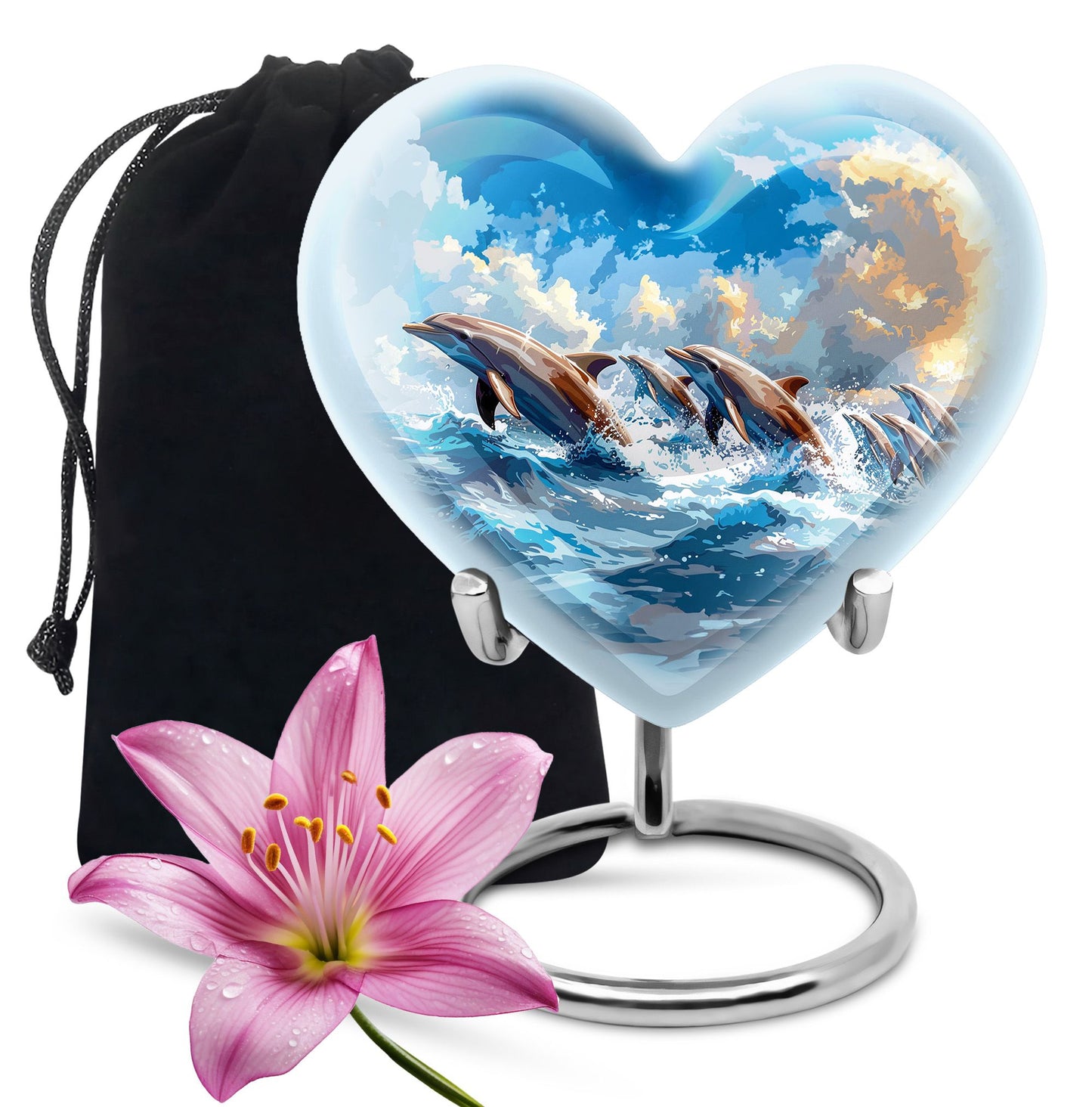 Personalized Artistic Memorial Urn for Women - 10-inch, 200 cu in - Yatskia