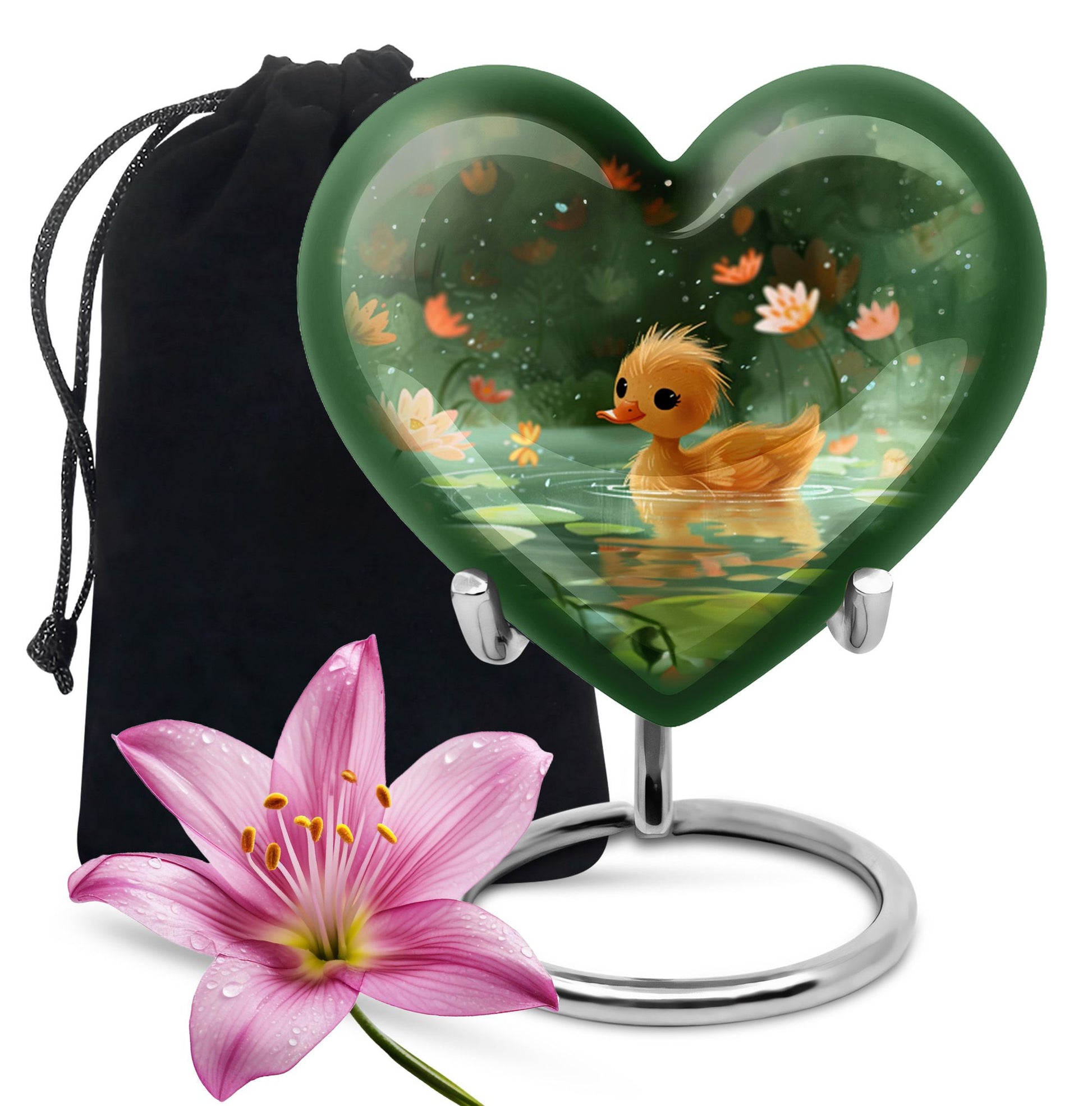 Animated Duckling's Urn For Adults - Duck Funeral Cremation Urn For Ashes