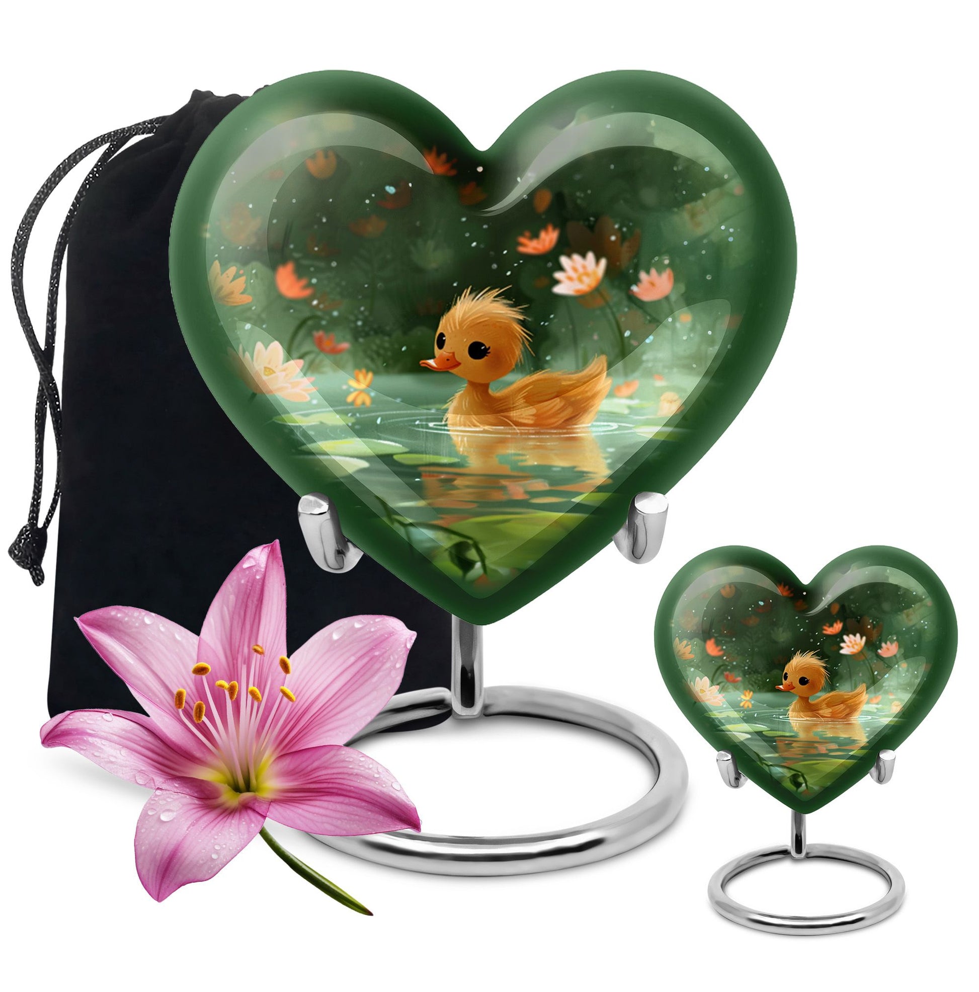 Animated Duckling's Urn For Adults - Duck Funeral Cremation Urn For Ashes