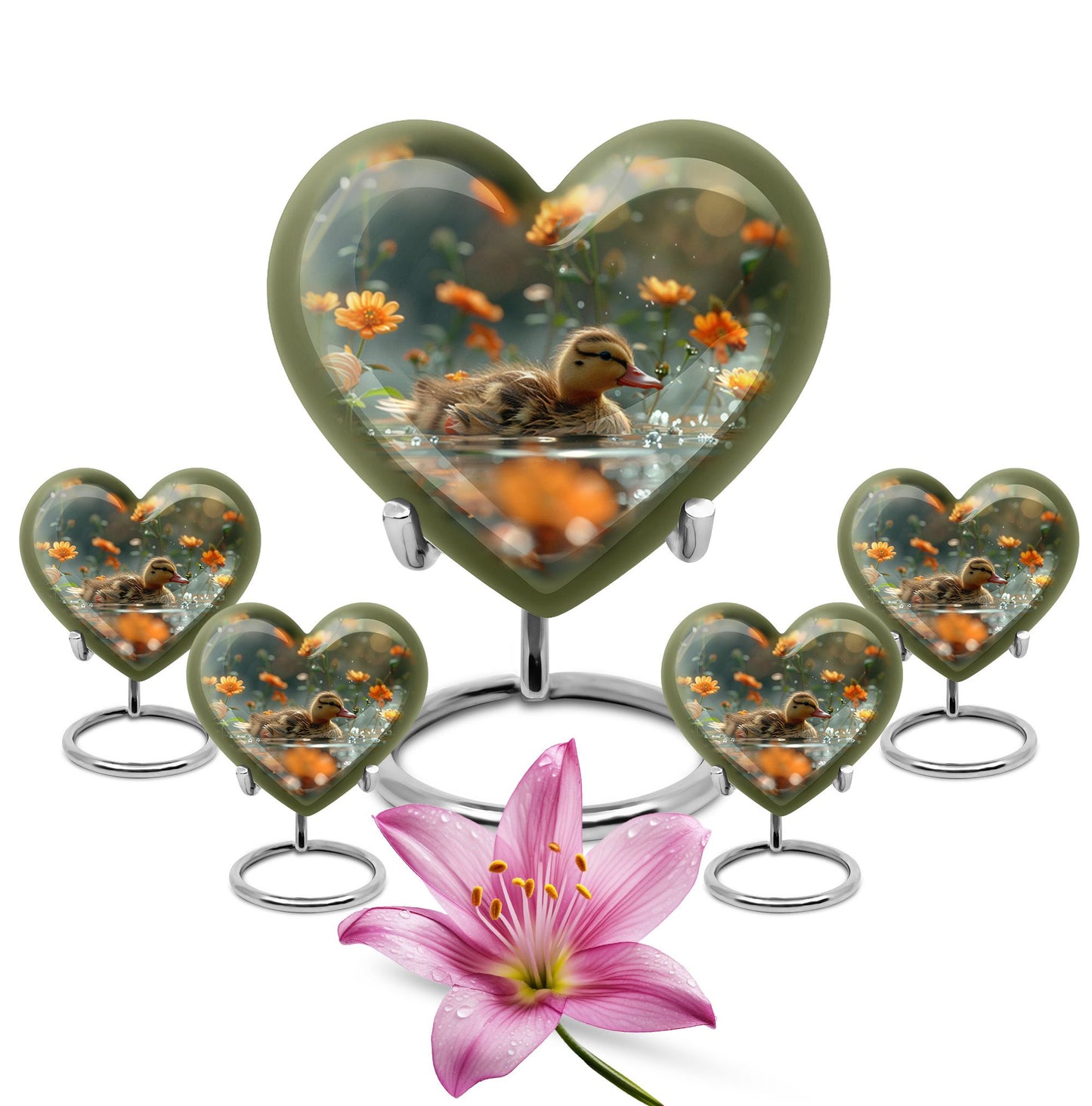 Personalized Flower Memorial Urn for Women - 10-inch, 200 cu in - Yatskia