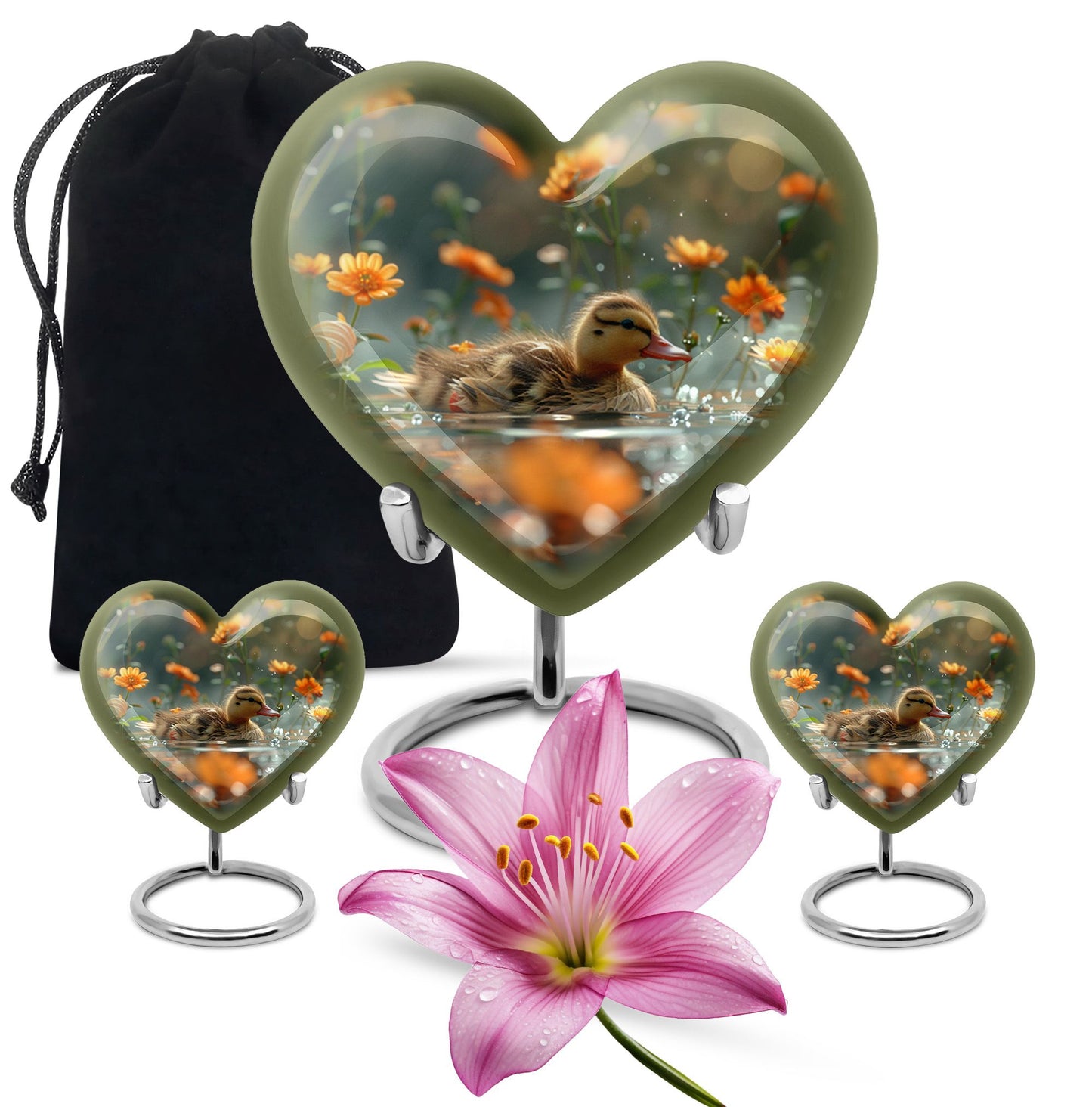 Personalized Flower Memorial Urn for Women - 10-inch, 200 cu in - Yatskia