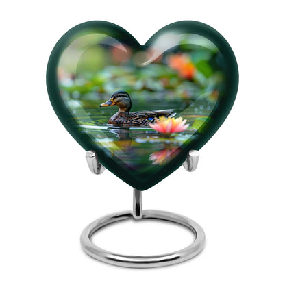 Green Personalized Bird Cremation Urn for Men & Women - 10-inch, 200 cu in - Yatskia