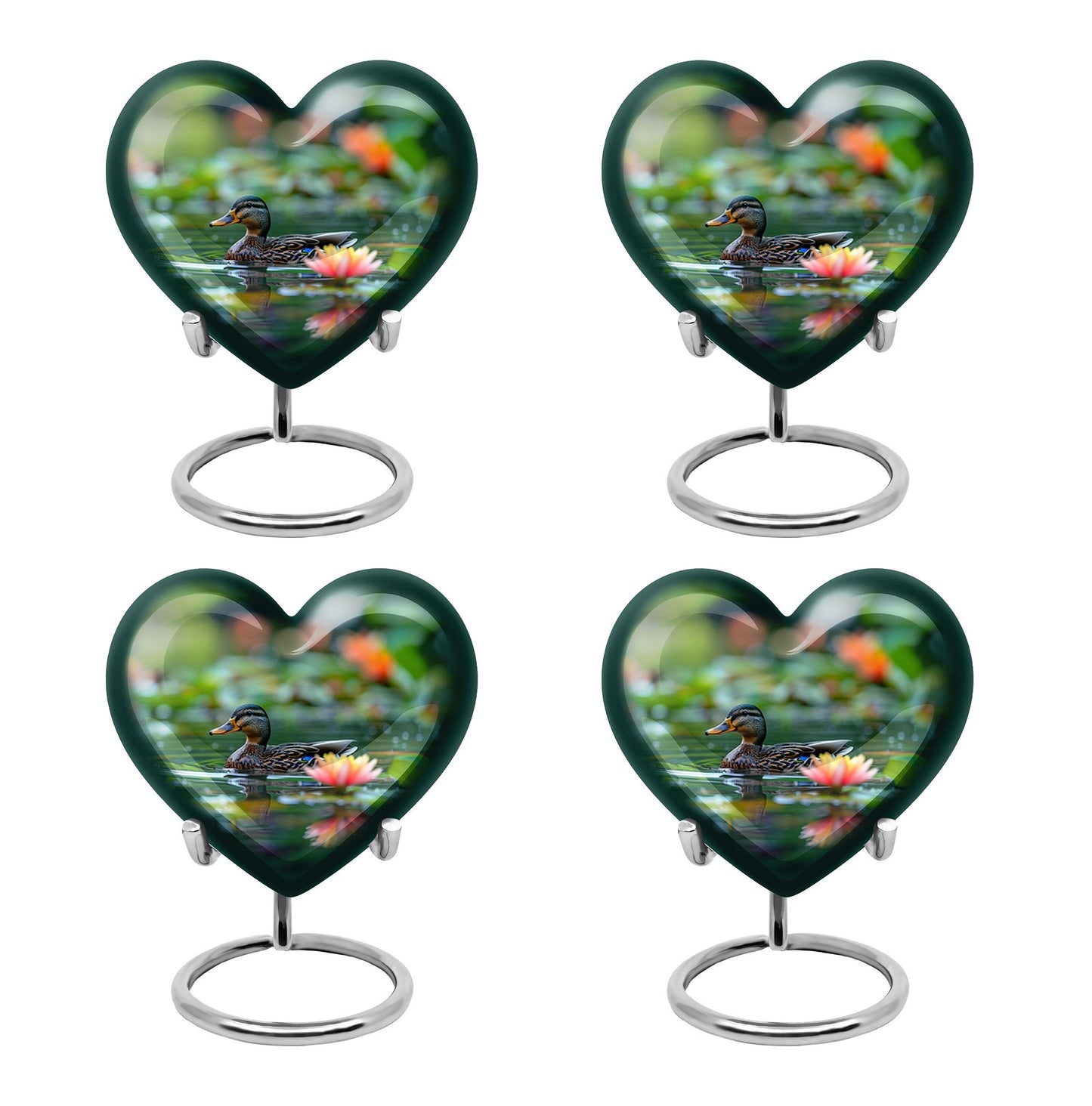 Green Personalized Bird Cremation Urn for Men & Women - 10-inch, 200 cu in - Yatskia