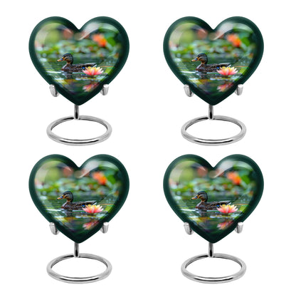 Green Personalized Bird Cremation Urn for Men & Women - 10-inch, 200 cu in - Yatskia