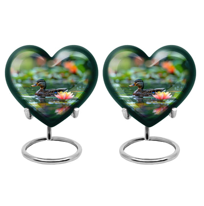 Green Personalized Bird Cremation Urn for Men & Women - 10-inch, 200 cu in - Yatskia