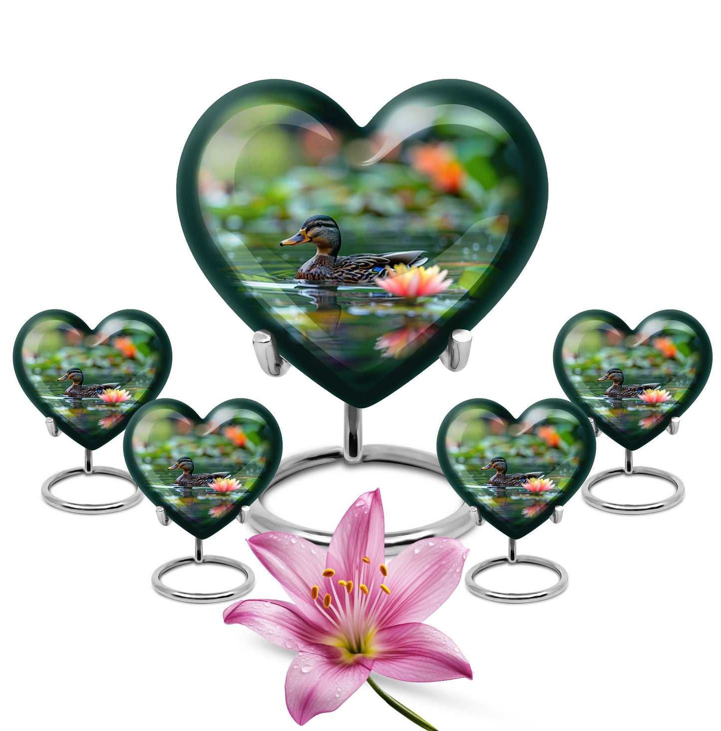 Green Personalized Bird Cremation Urn for Men & Women - 10-inch, 200 cu in - Yatskia