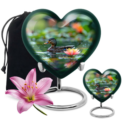 Green Personalized Bird Cremation Urn for Men & Women - 10-inch, 200 cu in - Yatskia