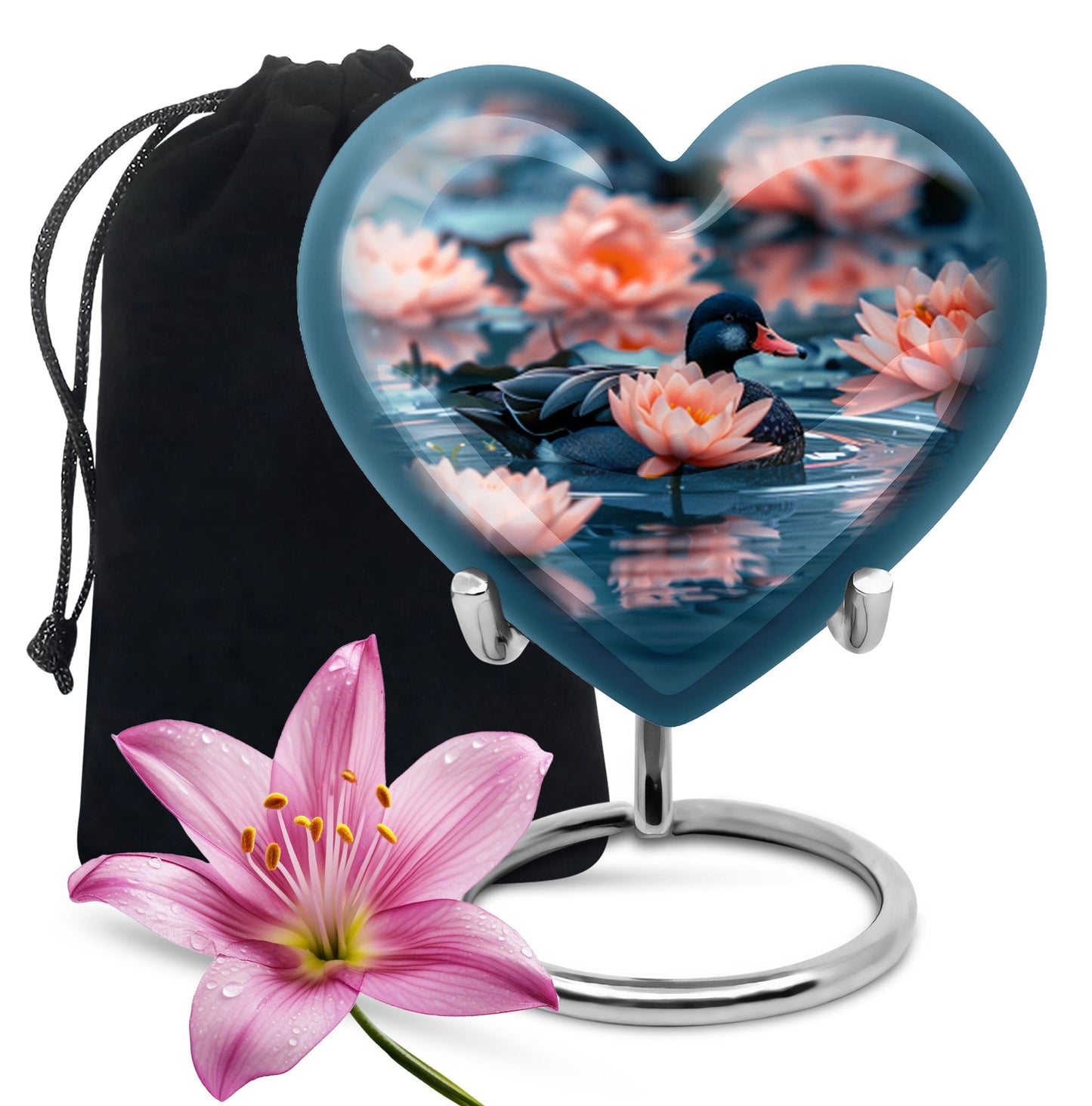 Personalized Flower Cremation Urn for Human Ashes - 10-inch, 200 cu in - Yatskia