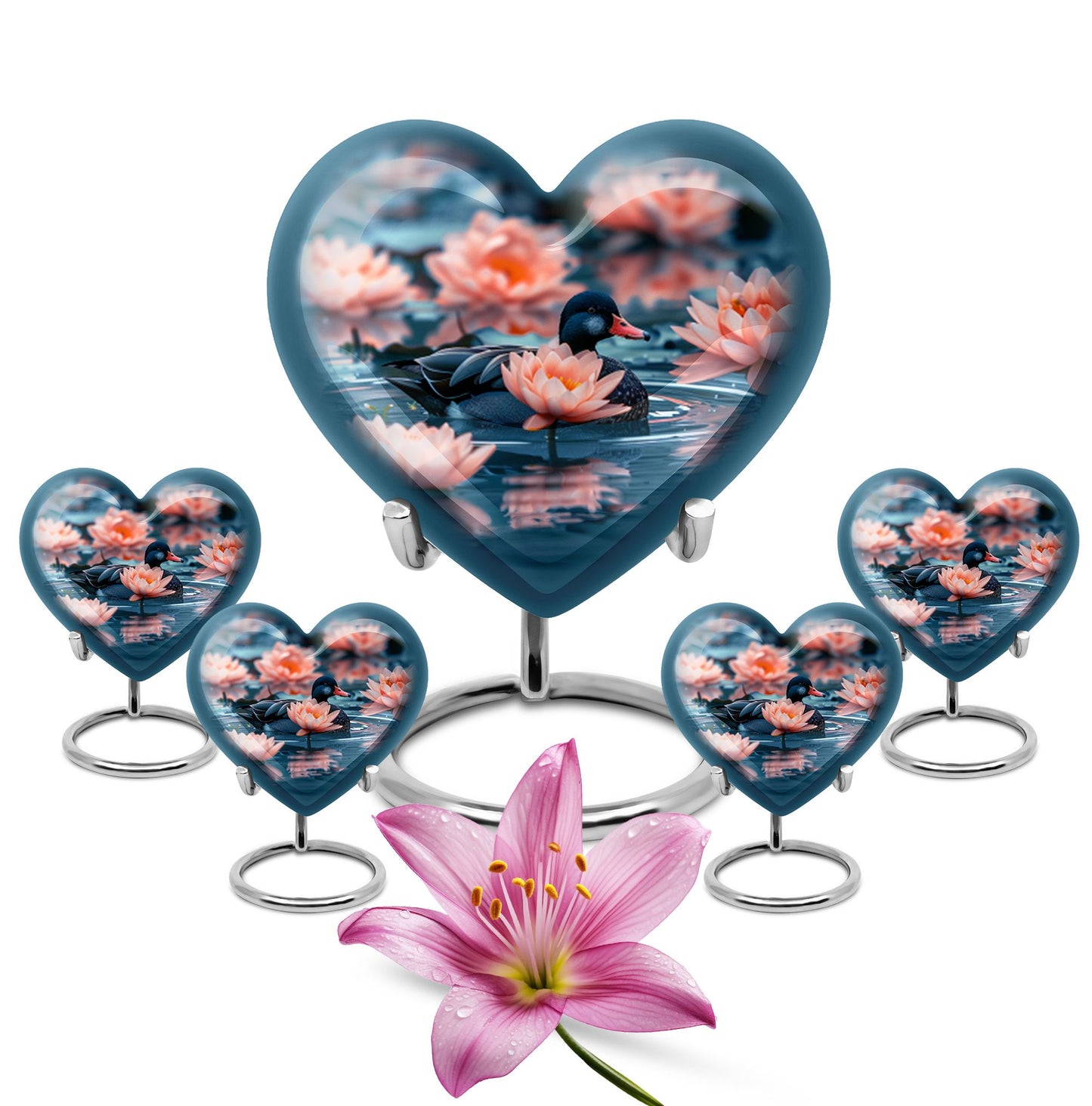 Personalized Flower Cremation Urn for Human Ashes - 10-inch, 200 cu in - Yatskia