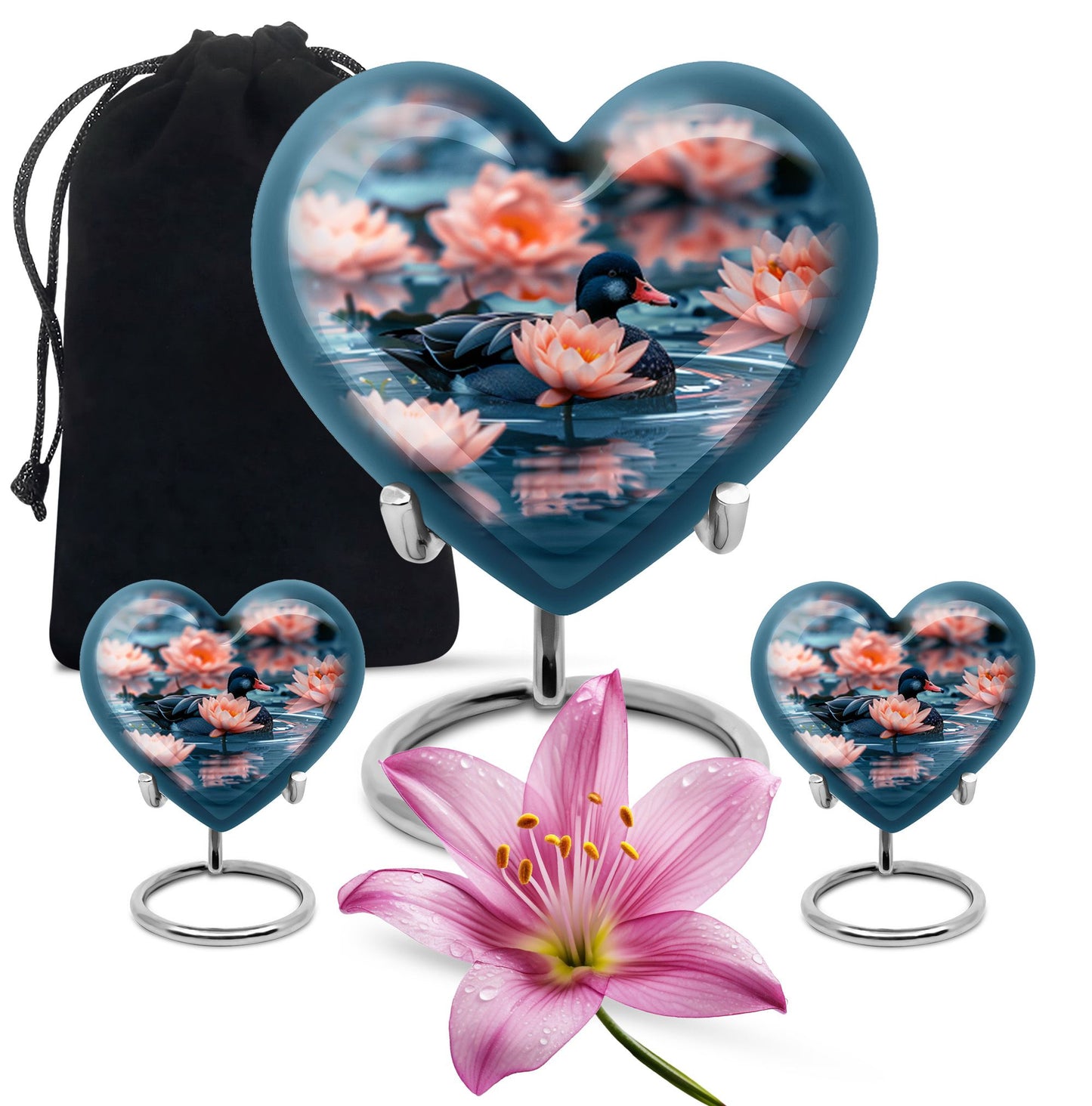 Personalized Flower Cremation Urn for Human Ashes - 10-inch, 200 cu in - Yatskia