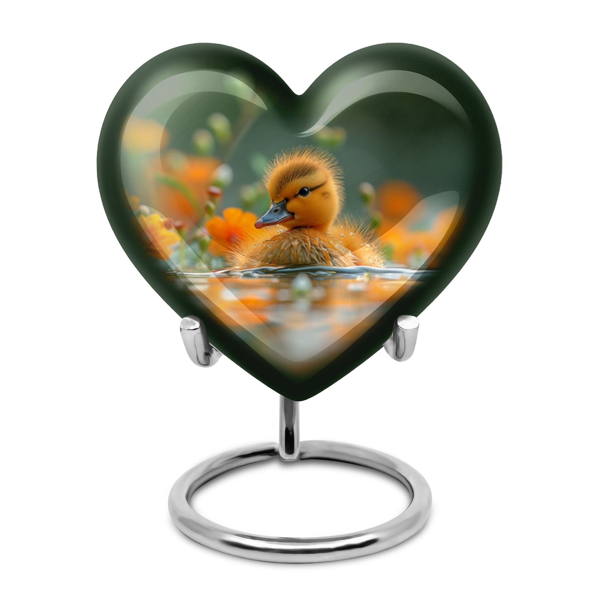 Golden Duckling Memorial Urn Set - Duck Cremation Urn For Ashes