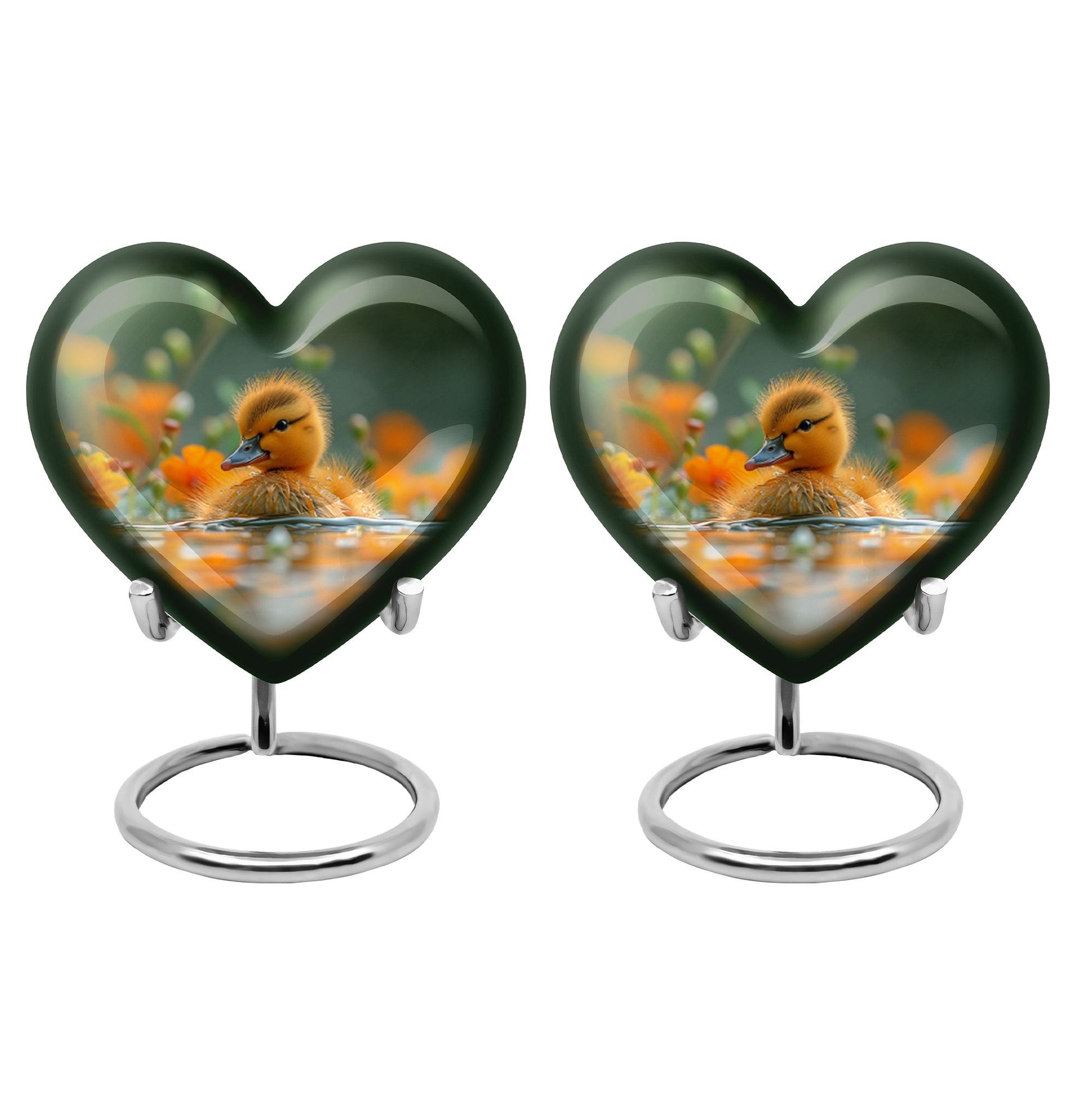 Golden Duckling Memorial Urn Set - Duck Cremation Urn For Ashes