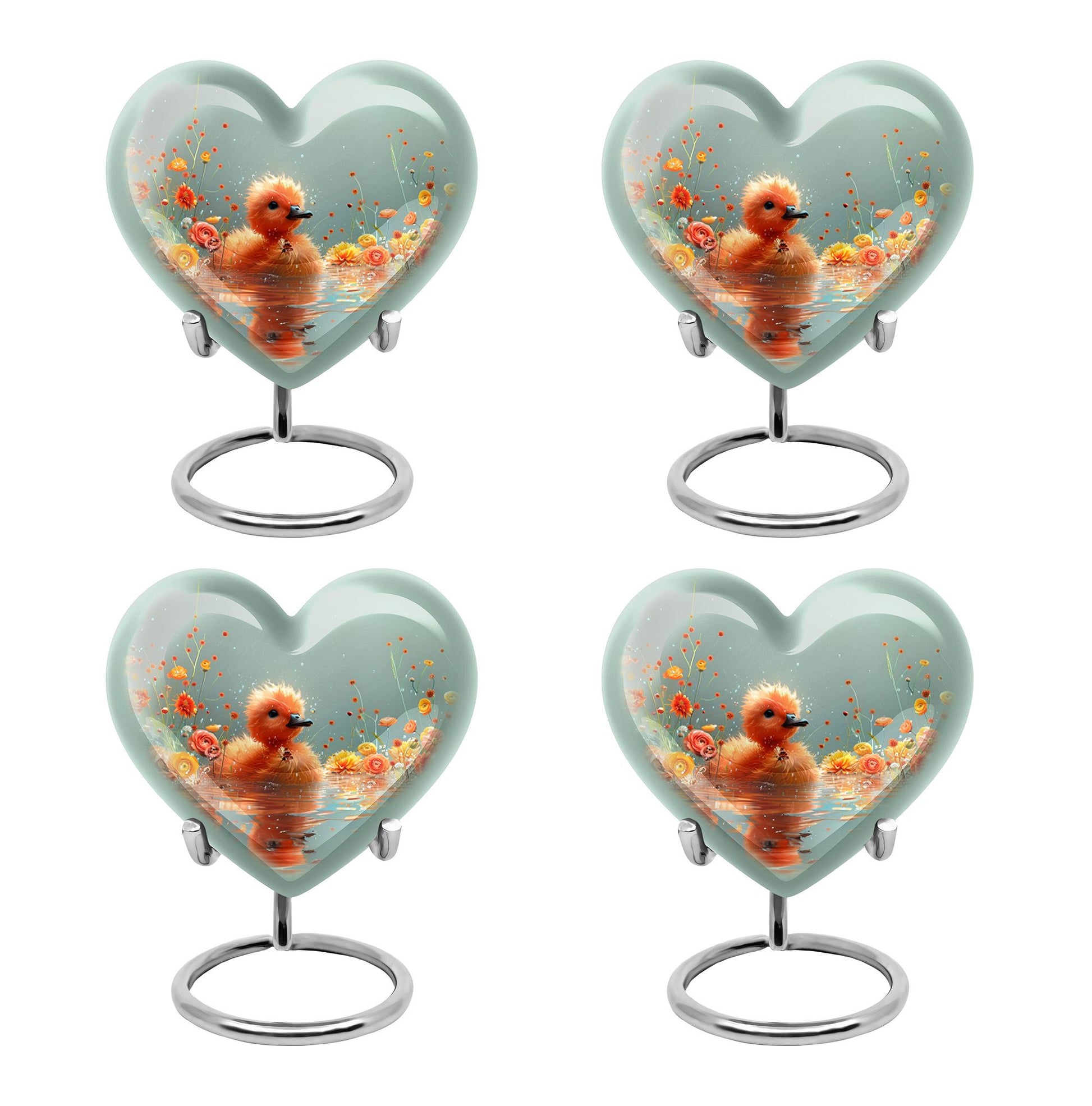 Baby Duck Memorial Urn Combo Set - Large And Keepsake Ashes Urn