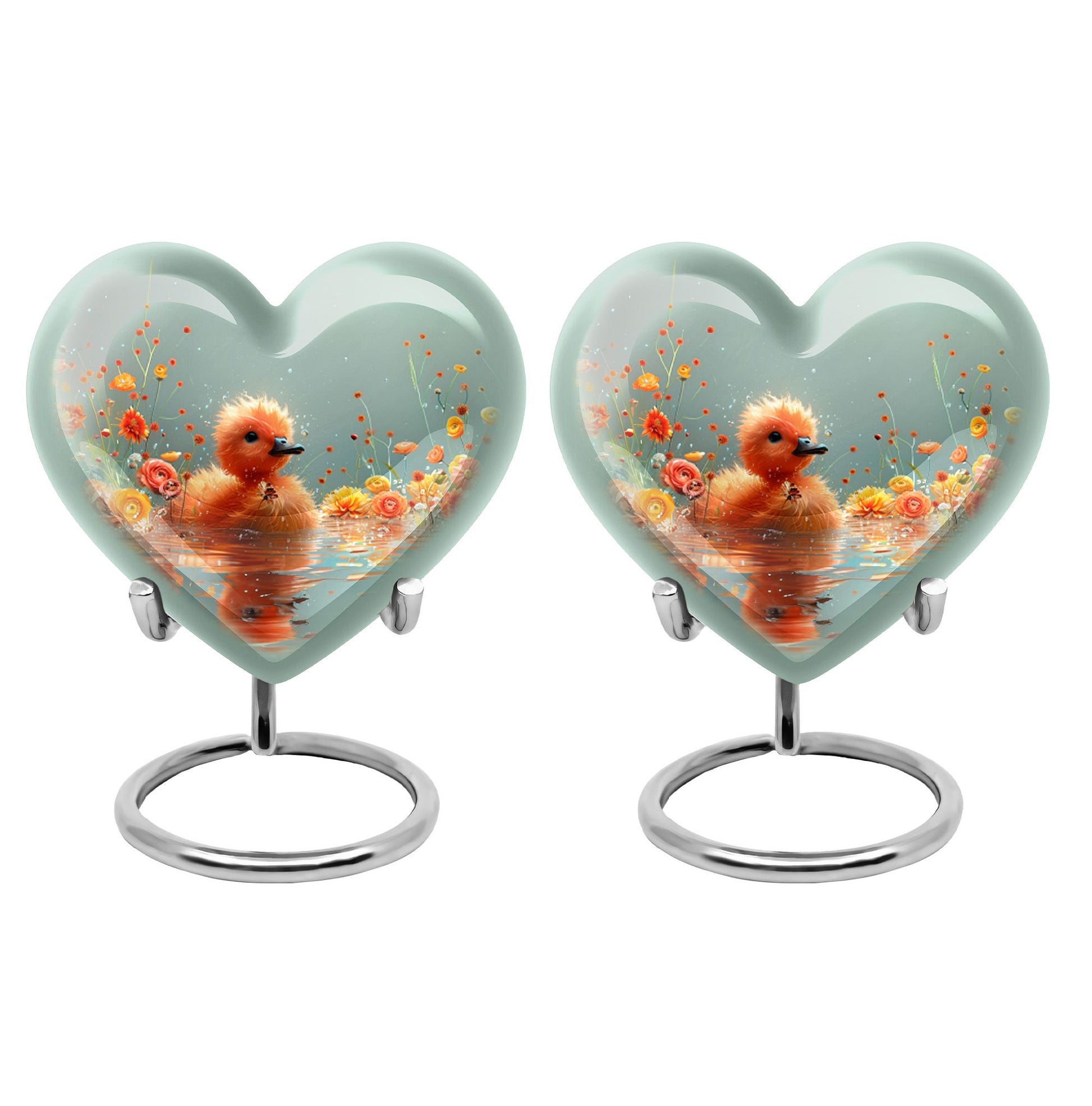 Baby Duck Memorial Urn Combo Set - Large And Keepsake Ashes Urn