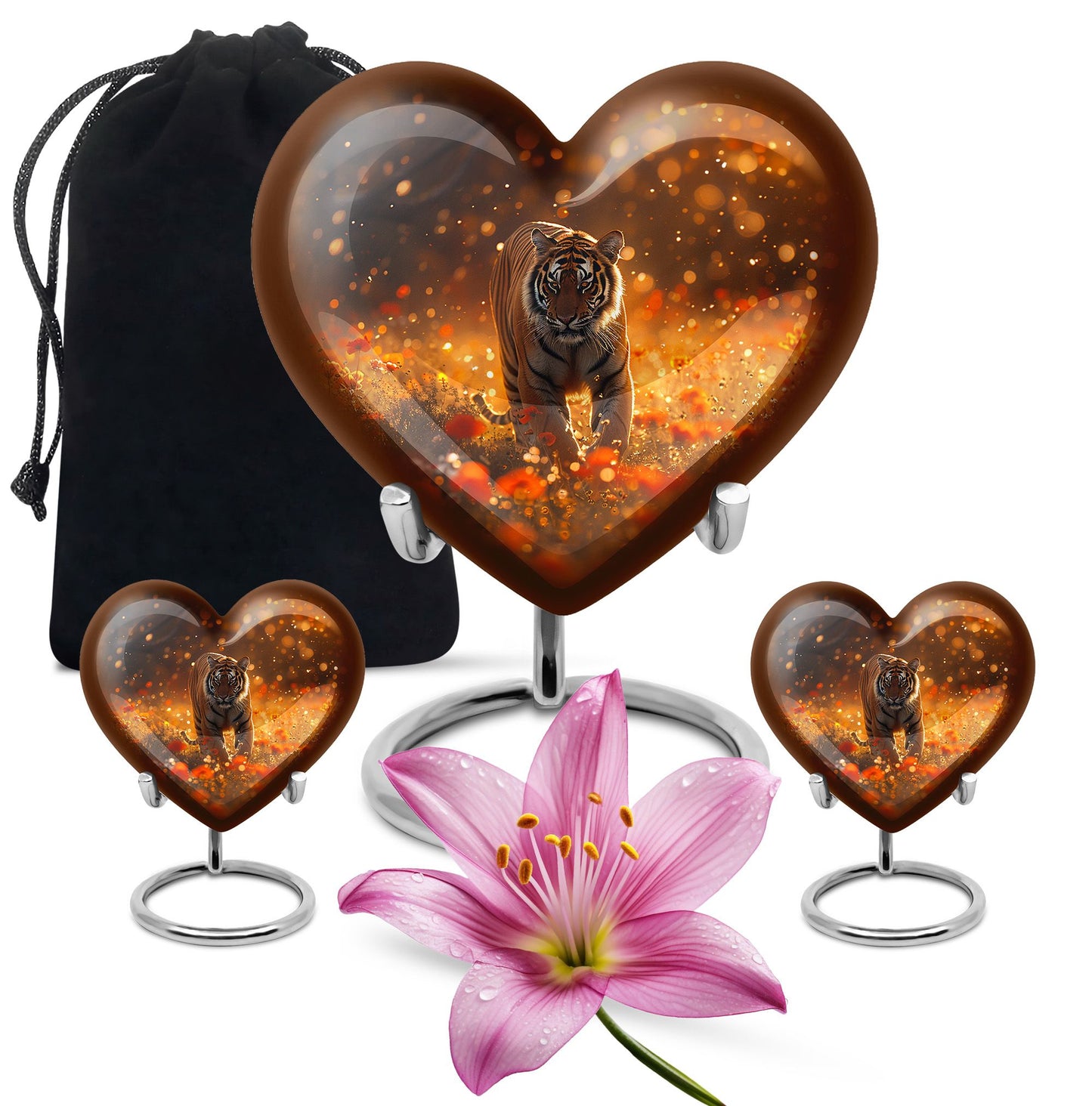 Personalized Tiger Cremation Urn for Human Ashes - 10-inch, 200 cu in - Yatskia