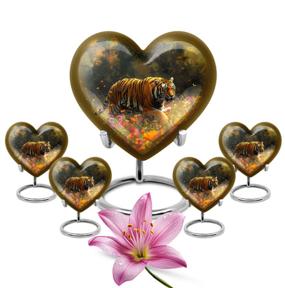 Personalized Tiger Keepsake Urn for Human Ashes - 10-inch, 200 cu in - Yatskia