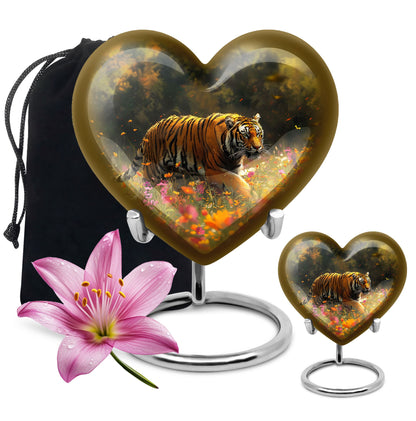 Personalized Tiger Keepsake Urn for Human Ashes - 10-inch, 200 cu in - Yatskia