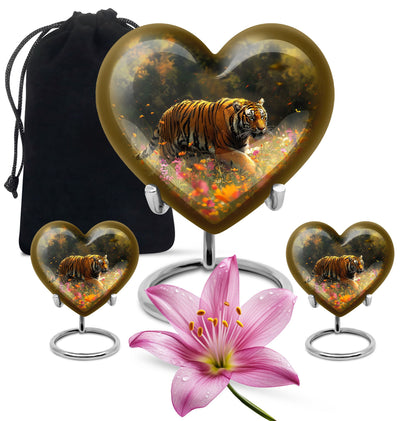 Personalized Tiger Keepsake Urn for Human Ashes - 10-inch, 200 cu in - Yatskia