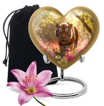 Personalized Tiger Cremation Urn for Human Ashes - 10-inch, 200 cu in - Yatskia