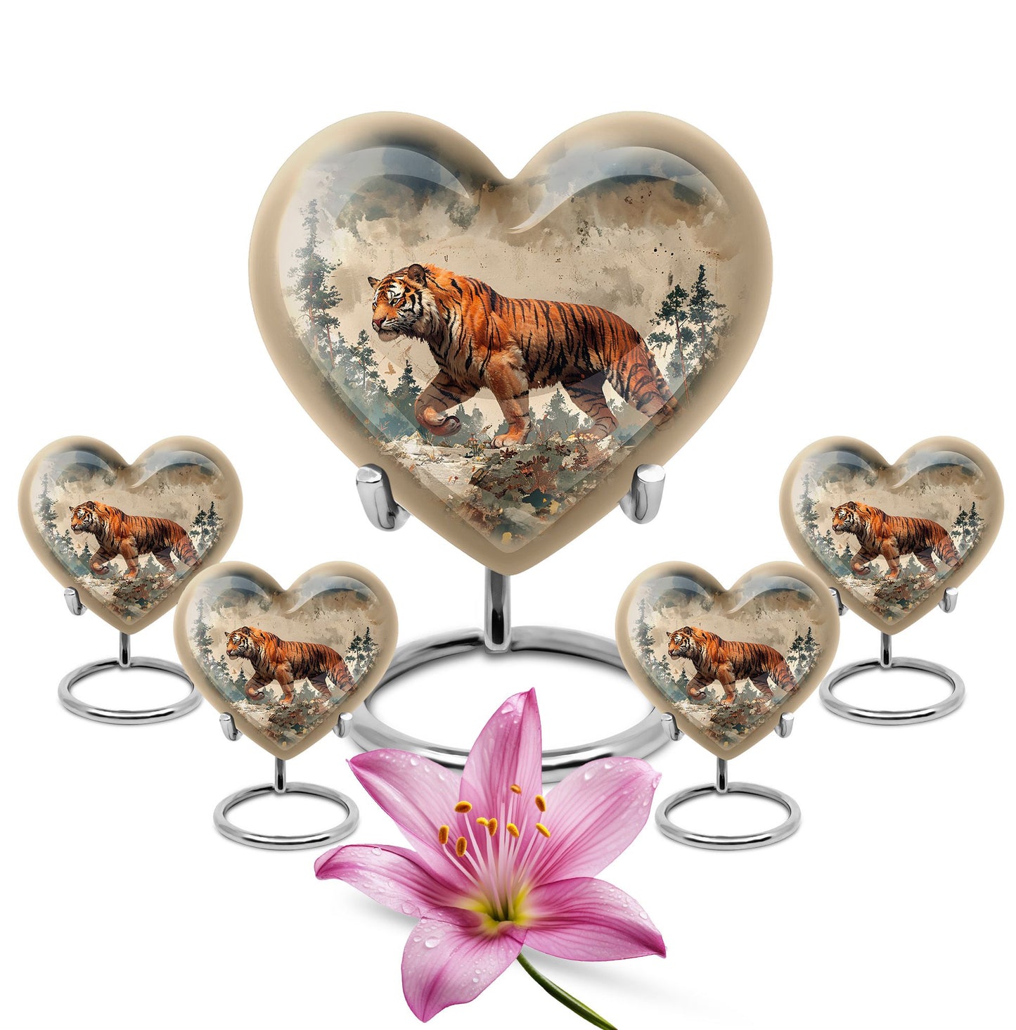 Personalized Tiger Cremation Urn for Adults - 10-inch, 200 cu in - Yatskia