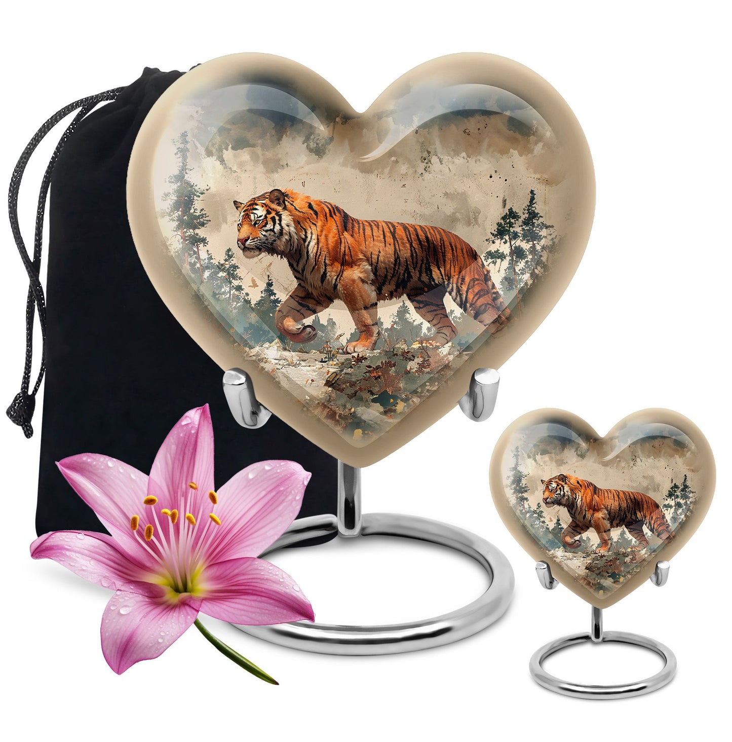 Personalized Tiger Cremation Urn for Adults - 10-inch, 200 cu in - Yatskia