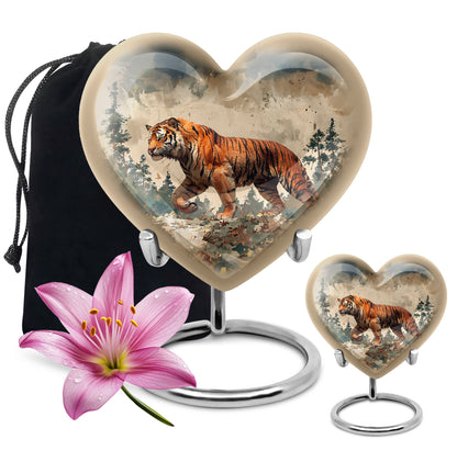 Personalized Tiger Cremation Urn for Adults - 10-inch, 200 cu in - Yatskia