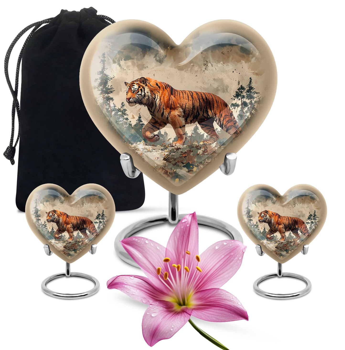 Personalized Tiger Cremation Urn for Adults - 10-inch, 200 cu in - Yatskia