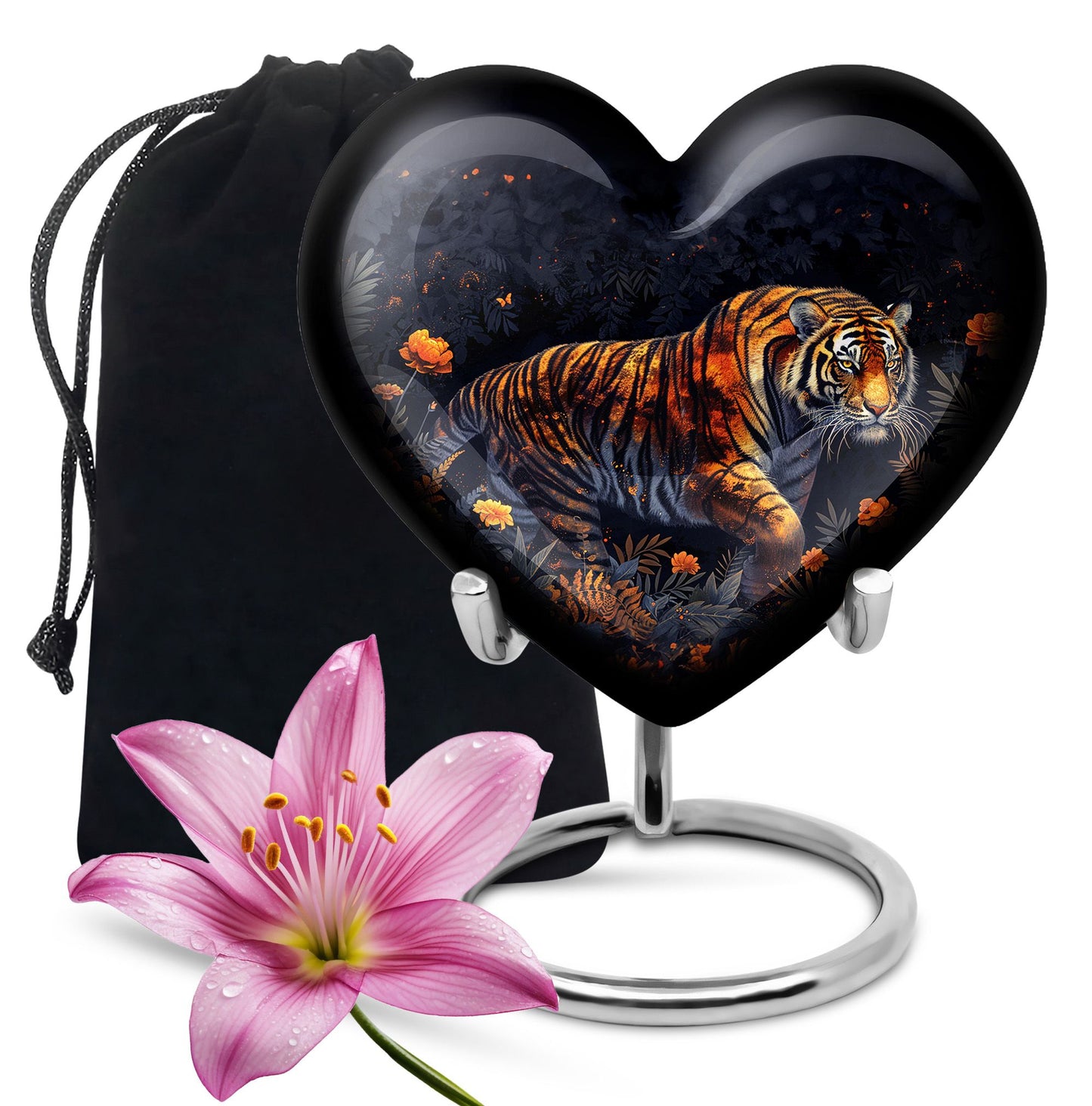Personalized Tiger Cremation Urn for Human Ashes - 10-inch, 200 cu in - Yatskia