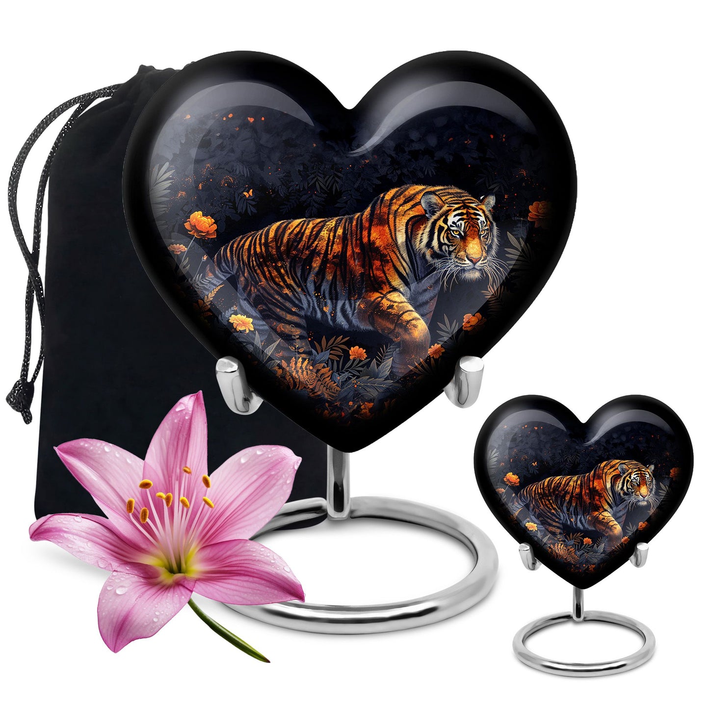 Personalized Tiger Cremation Urn for Human Ashes - 10-inch, 200 cu in - Yatskia