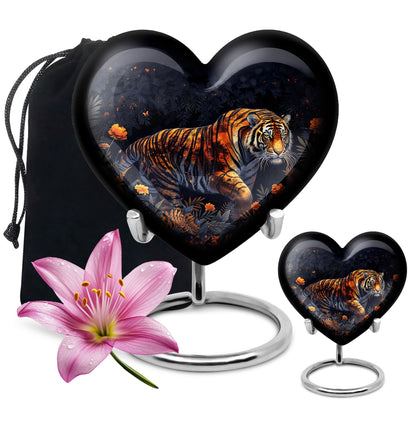 Personalized Tiger Cremation Urn for Human Ashes - 10-inch, 200 cu in - Yatskia