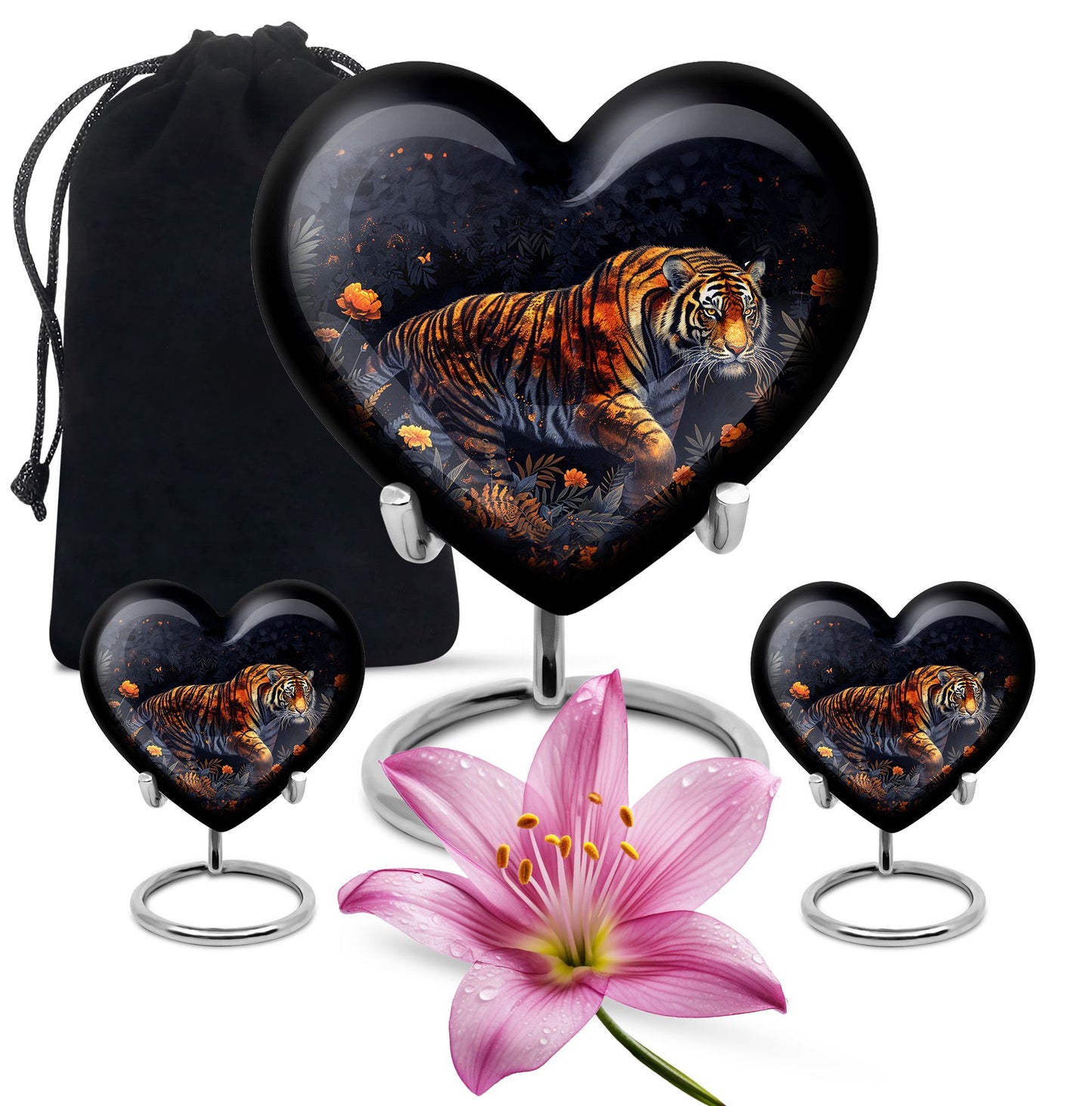 Personalized Tiger Cremation Urn for Human Ashes - 10-inch, 200 cu in - Yatskia