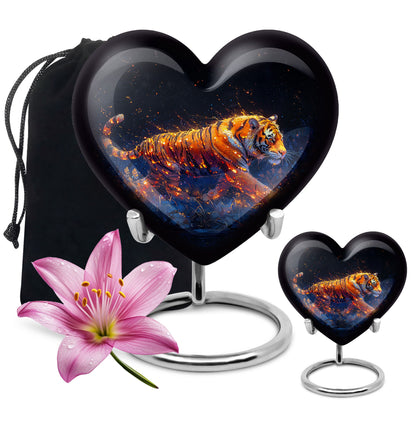 Personalized Tiger Cremation Urn for Mom - 10-inch, 200 cu in - Yatskia