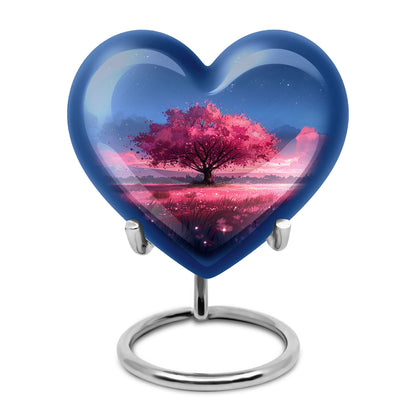 Pink Personalized Tree of Life Cremation Urn for Human Ashes - 10-inch, 200 cu in - Yatskia