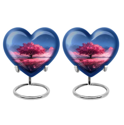 Pink Personalized Tree of Life Cremation Urn for Human Ashes - 10-inch, 200 cu in - Yatskia