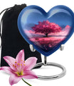 Tree of Life Urn for Human Ashes - Pink Cherry Blossom Design